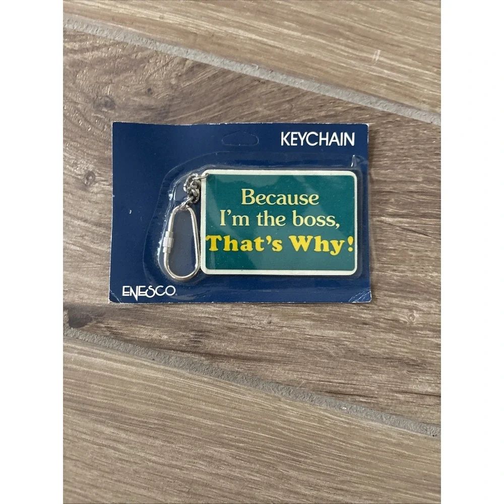 Vintage Boss Resin and Metal  Keychain Keyring by Enesco New‎ In Packaging
